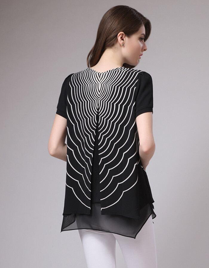 優雅隨性，自在綻放——HUNNZ 2016新款印花雪紡衫穿搭解析